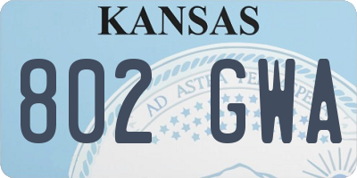KS license plate 802GWA