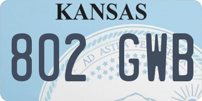 KS license plate 802GWB
