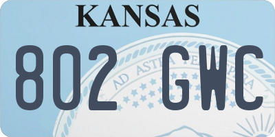 KS license plate 802GWC