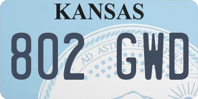 KS license plate 802GWD