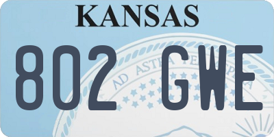 KS license plate 802GWE