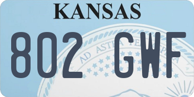KS license plate 802GWF