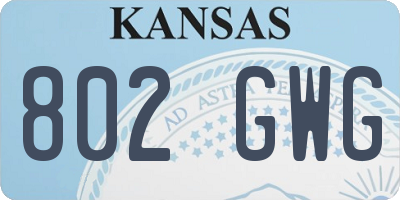 KS license plate 802GWG