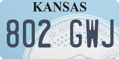 KS license plate 802GWJ