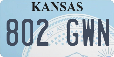 KS license plate 802GWN