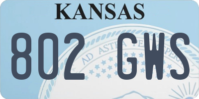 KS license plate 802GWS