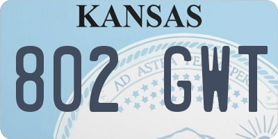 KS license plate 802GWT