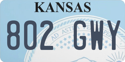 KS license plate 802GWY
