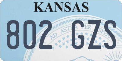 KS license plate 802GZS