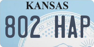 KS license plate 802HAP
