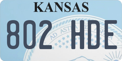 KS license plate 802HDE