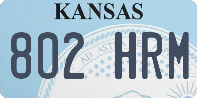 KS license plate 802HRM