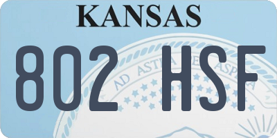 KS license plate 802HSF