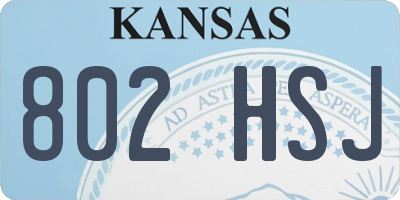 KS license plate 802HSJ