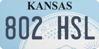 KS license plate 802HSL