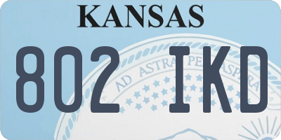 KS license plate 802IKD