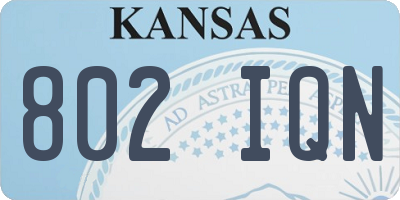 KS license plate 802IQN
