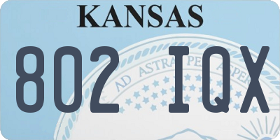 KS license plate 802IQX