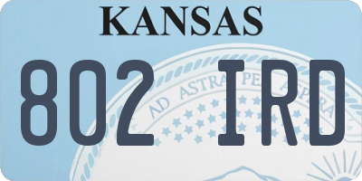 KS license plate 802IRD