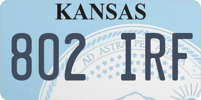 KS license plate 802IRF