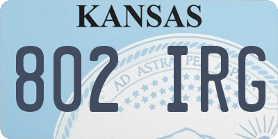 KS license plate 802IRG