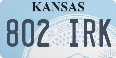 KS license plate 802IRK