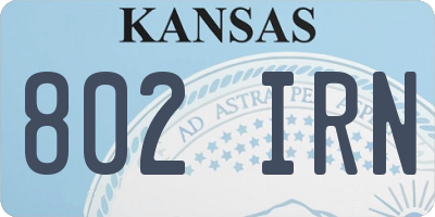 KS license plate 802IRN