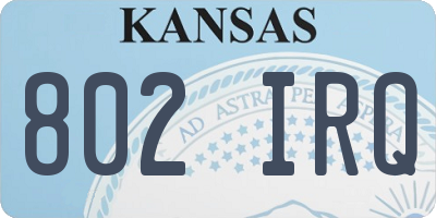 KS license plate 802IRQ