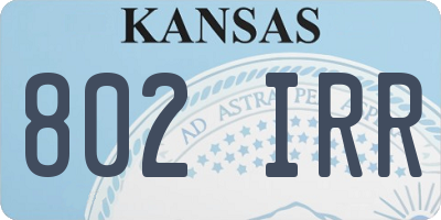 KS license plate 802IRR