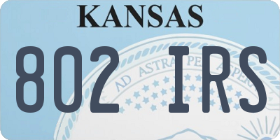 KS license plate 802IRS
