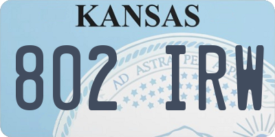KS license plate 802IRW