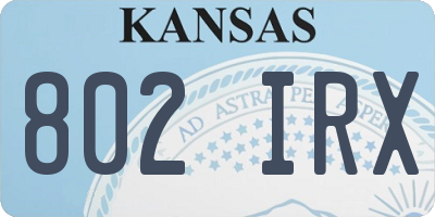 KS license plate 802IRX