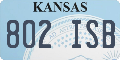 KS license plate 802ISB