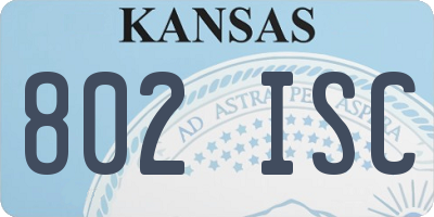 KS license plate 802ISC