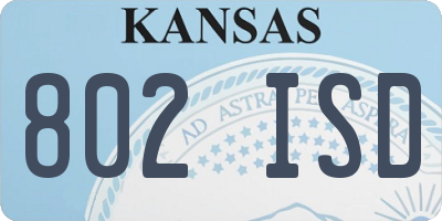 KS license plate 802ISD