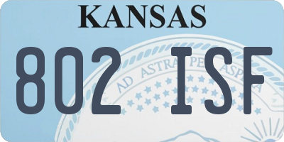 KS license plate 802ISF