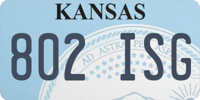 KS license plate 802ISG