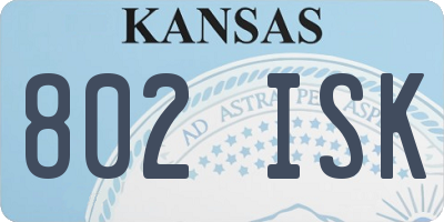 KS license plate 802ISK