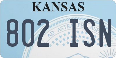 KS license plate 802ISN