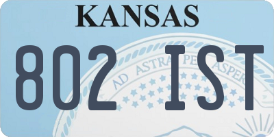 KS license plate 802IST