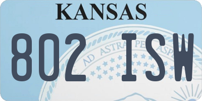 KS license plate 802ISW