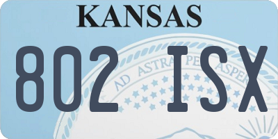 KS license plate 802ISX