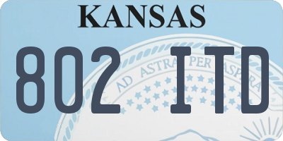 KS license plate 802ITD