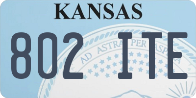 KS license plate 802ITE