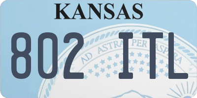 KS license plate 802ITL