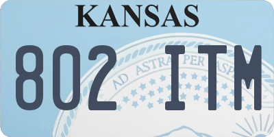 KS license plate 802ITM