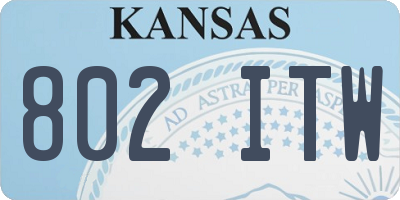 KS license plate 802ITW