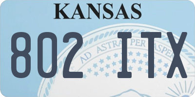 KS license plate 802ITX