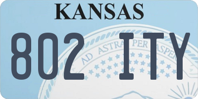 KS license plate 802ITY