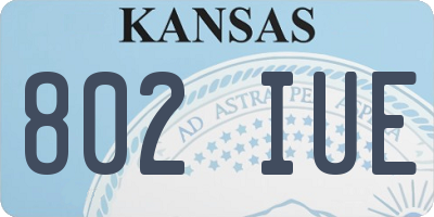 KS license plate 802IUE